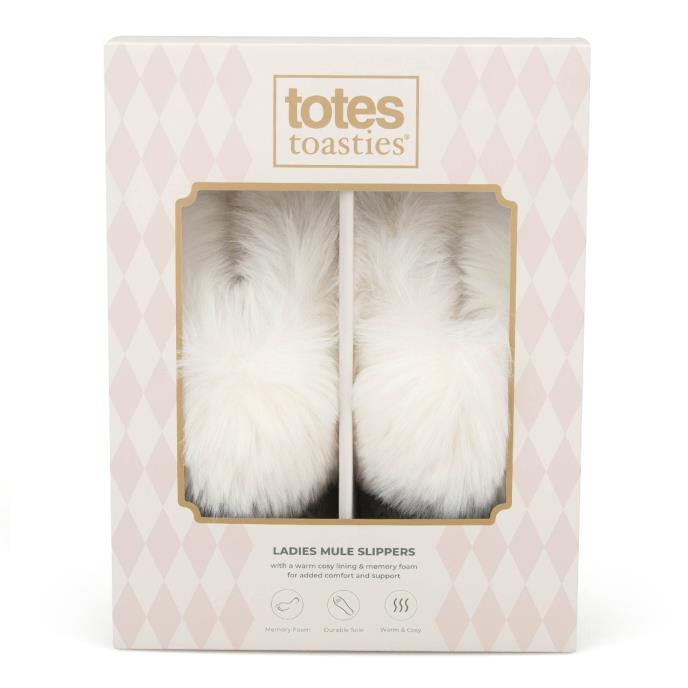 totes toasties® Ladies Fair Isle Knit Mule Slippers Cream Multi Extra Image 7